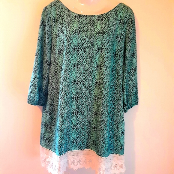 Pink Owl Shift Dress Aztec Print Size Large NWOT - Picture 6 of 12